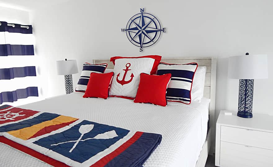 Unit #12A Nautical Charm - all new furnishings with King bed, sleeps 2 people.