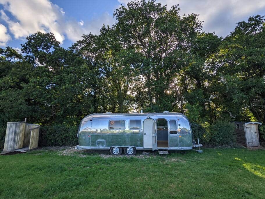 Shower Airstream caravan and compost loo
