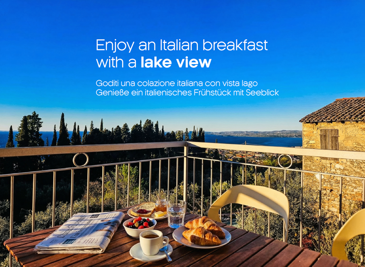 A breakfast with a lake view