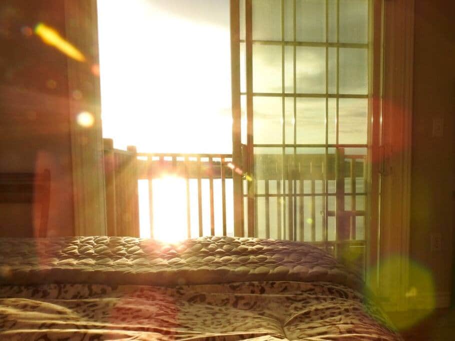Summer sunset from the deck to the bedroom Summer sunset from the deck to the bedroom