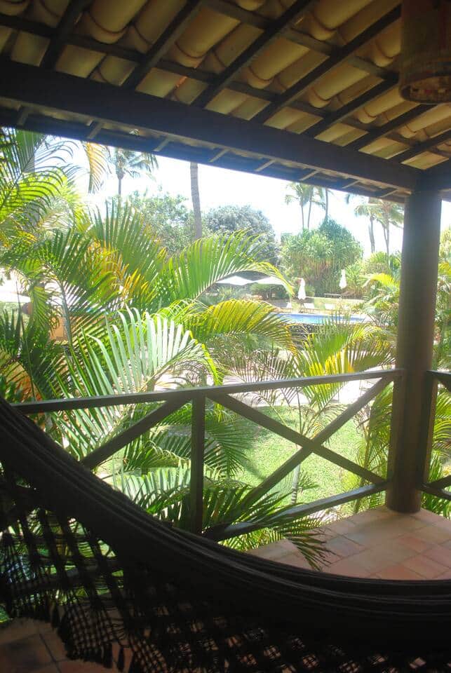 View of the pool from the balcony
