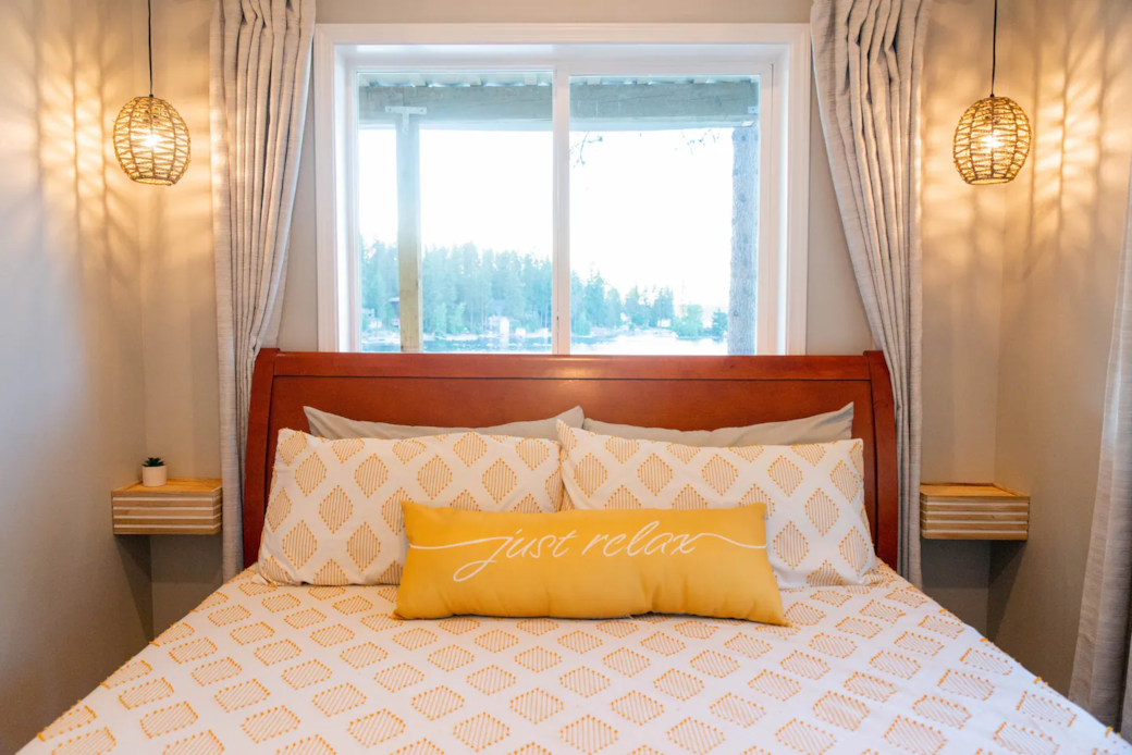 Lower level bedroom with king bed