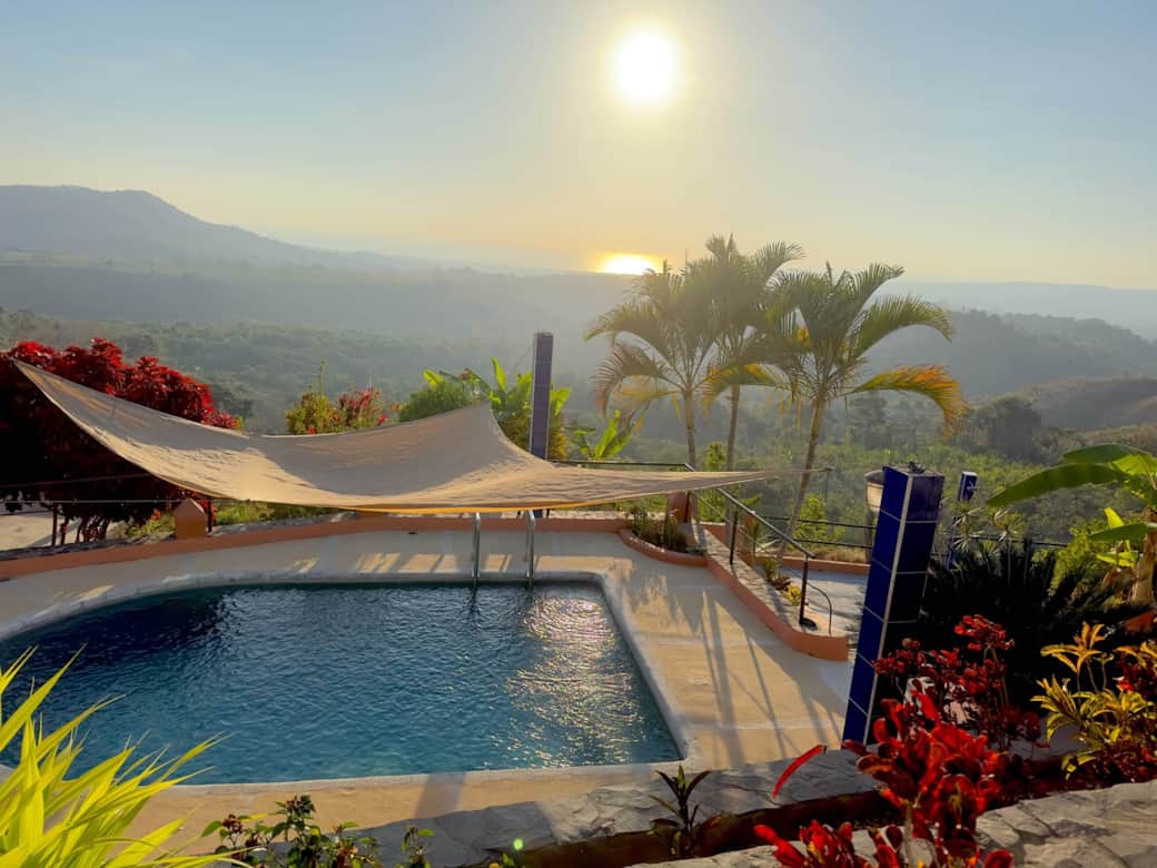 Pool sunrise ocean