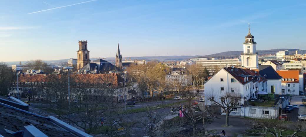 Panorama-Blick vom Balkon zur Ludwigskirche Panorama-Blick vom Balkon zur Ludwigskirche