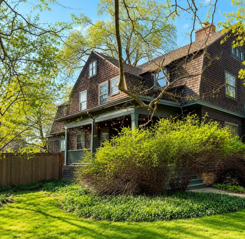 Myron Hunt–designed home in Evanston’s Historic Ridge district. One of only  22 Myron Hunt homes built in Evanston while sharing an office with Frank Lloyd Wright.