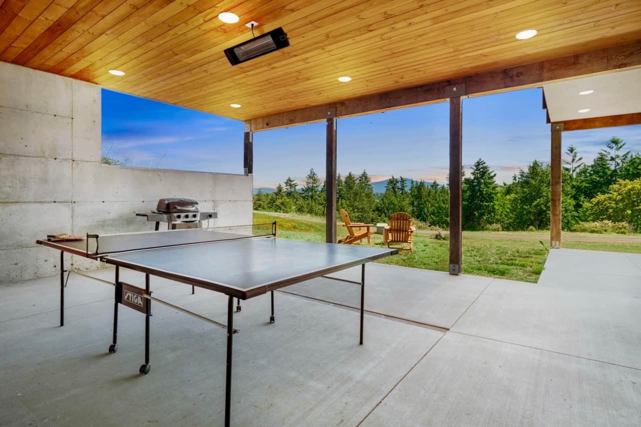 Private ping pong table and propane bbq grill