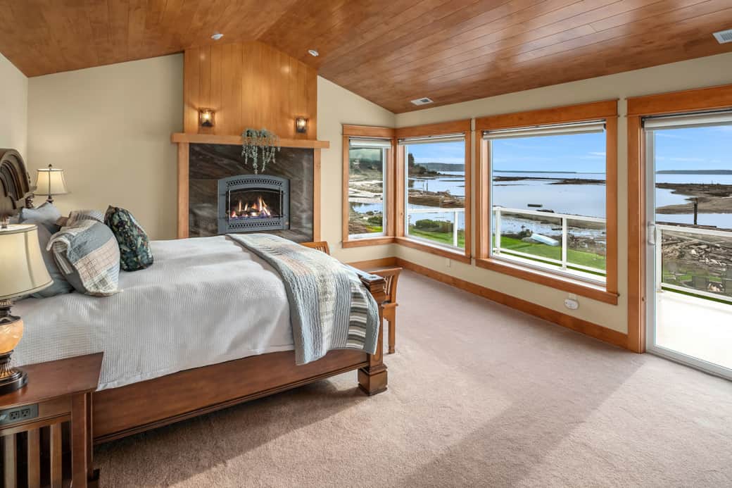 Primary bedroom with fireplace