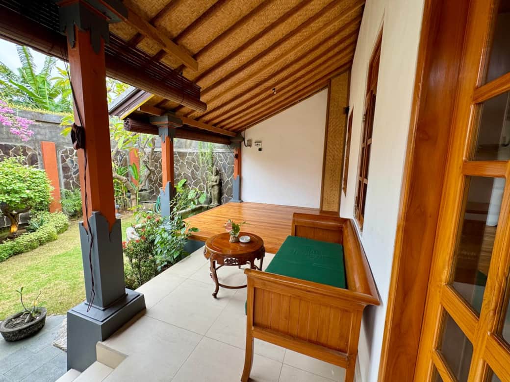 Private outdoor seating area, meditation/yoga deck and gardens