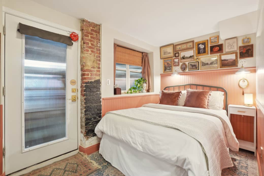 The second bedroom has a queen bed.