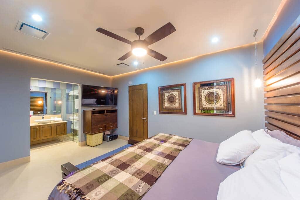 Master Bedroom with Bath and 55" TV.