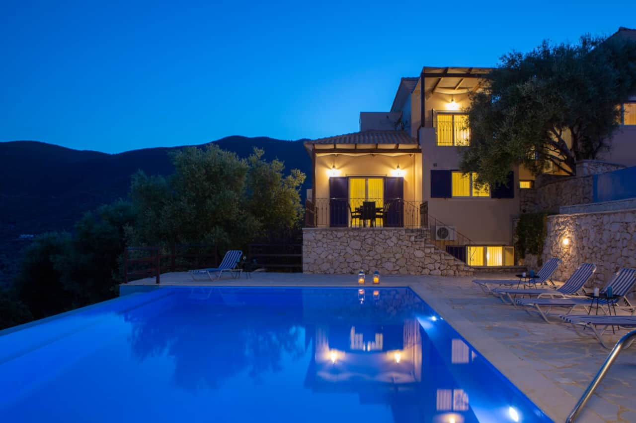 Pool with villa