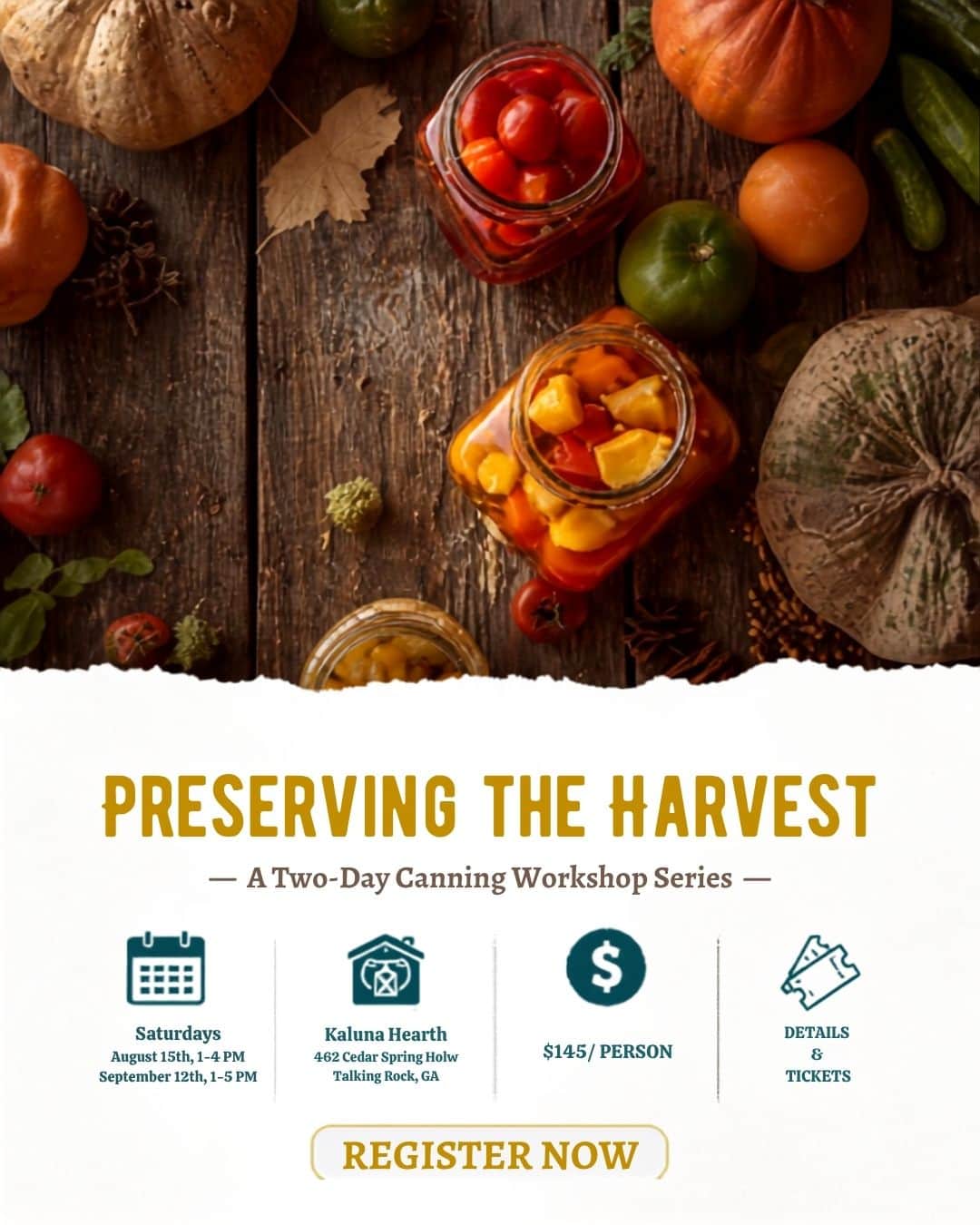 Preserving the Harvest: A Two-Part Canning Workshop Series