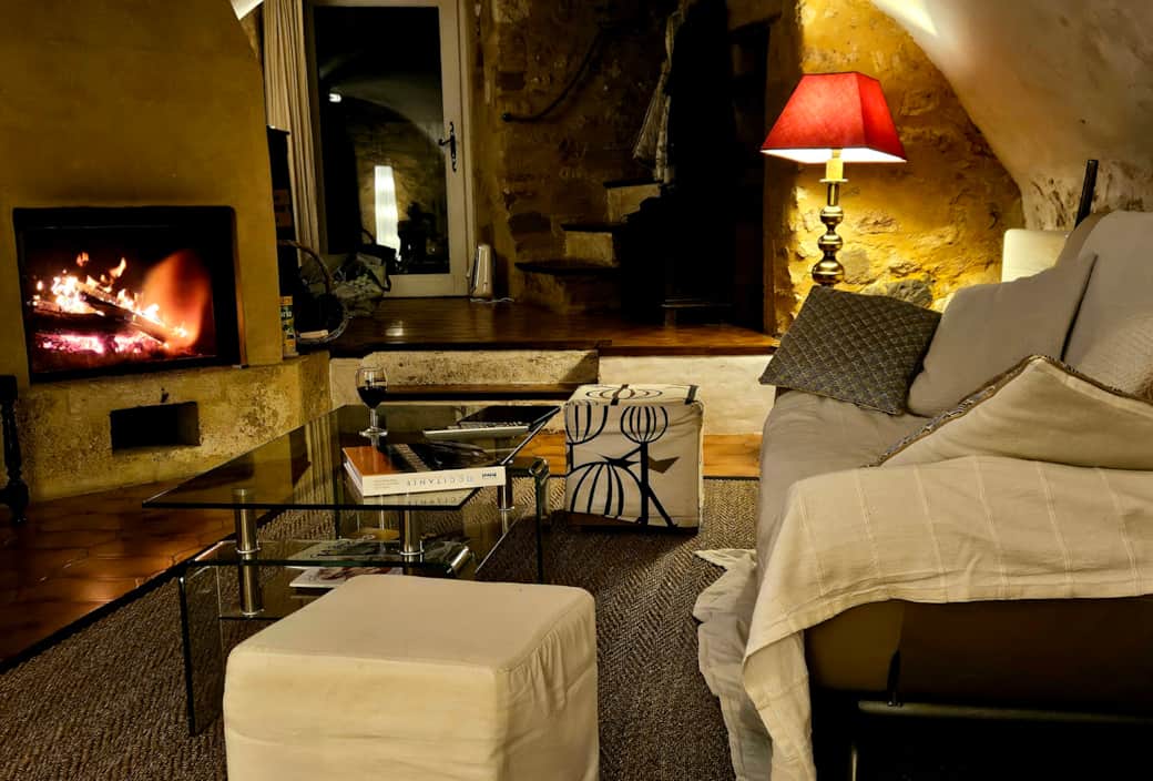 Cozy living room fire for winter nights
