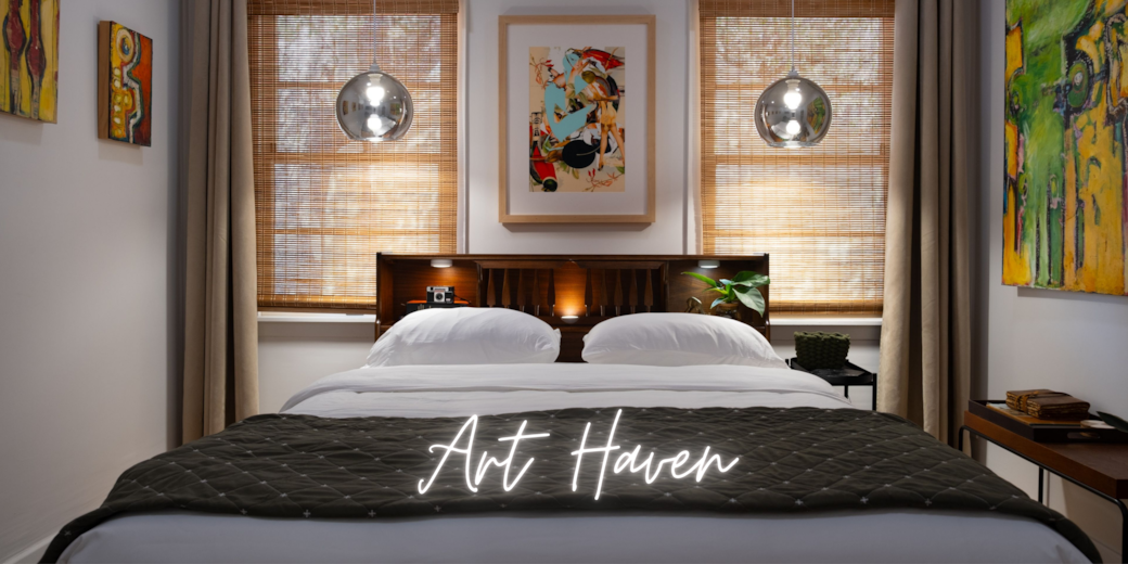 Amber pendant lights, & adjustable, massaging bed for a serene retreat.