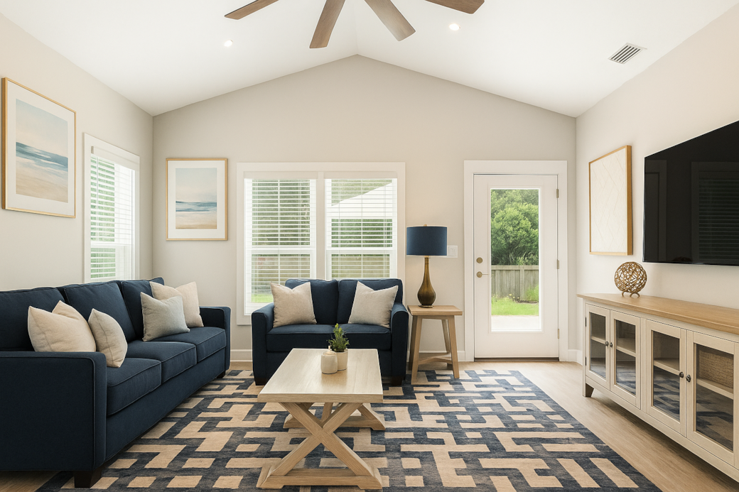 Living room w/ sofa bed