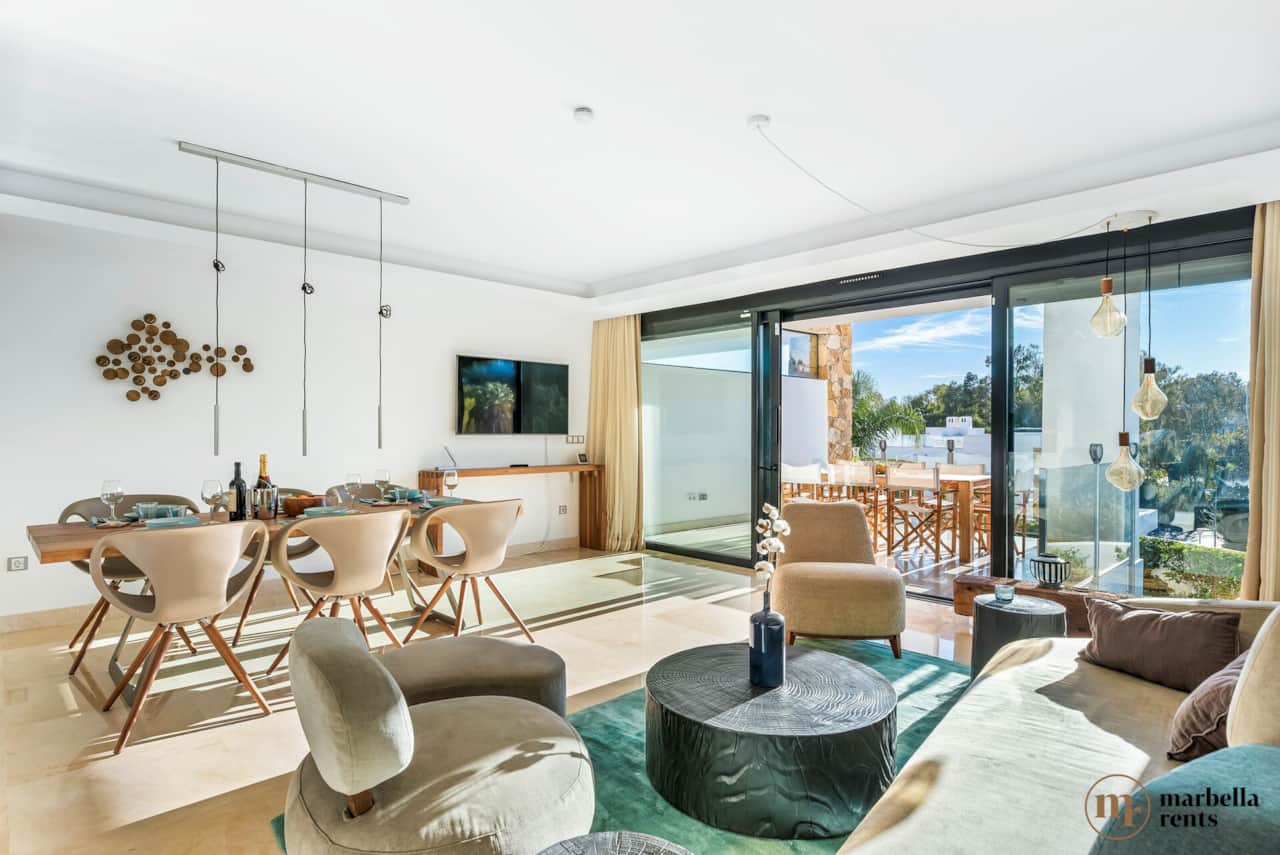 Bright lounge and dining area.