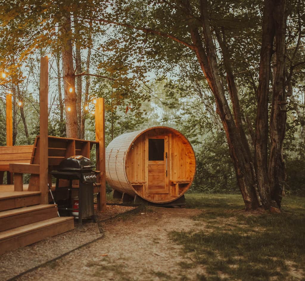 Electric Barrel Sauna + Grill