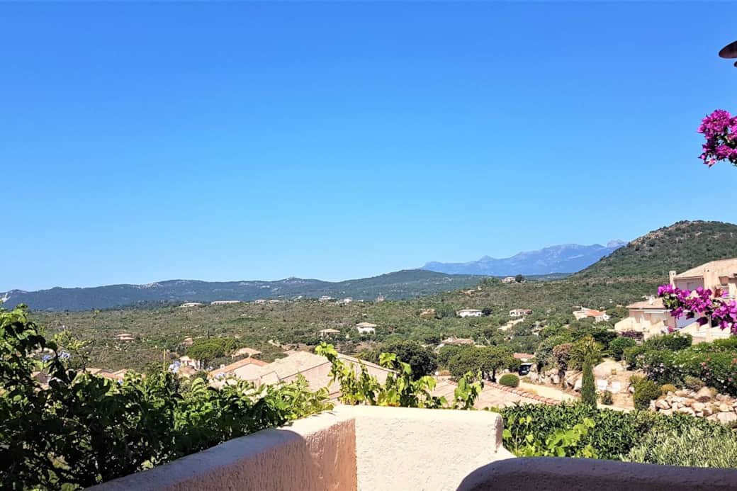 Vue depuis la terrasse Ouest, côté montagne.