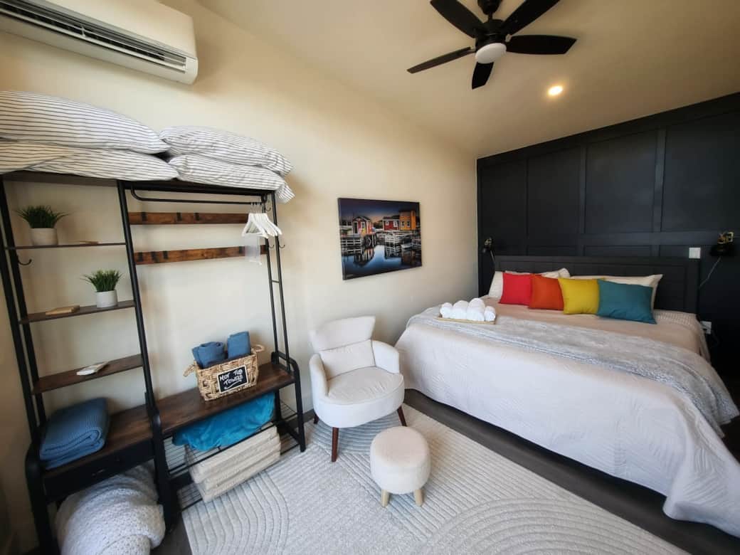 Separate bedroom with storage. Heated and cooled with a heat pump for your comfort!