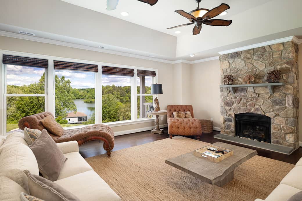 Living Room with Cozy Propane Fireplace