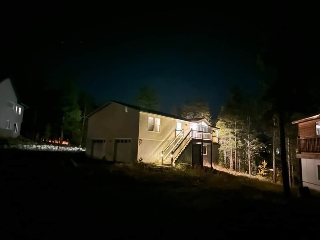 Exterior of house at night