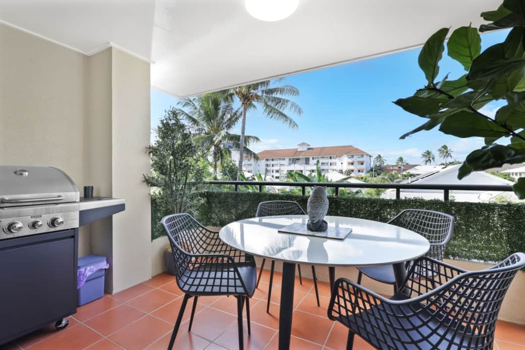 Balcony setting and BBQ 
