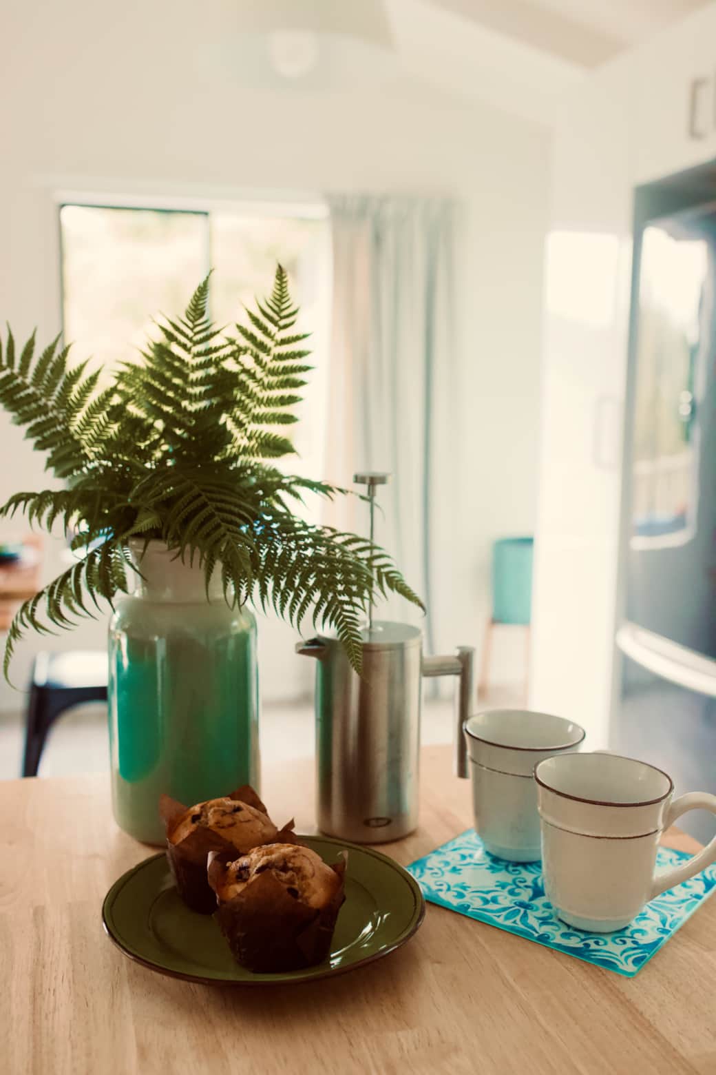 Coffee station ready for slow mornings