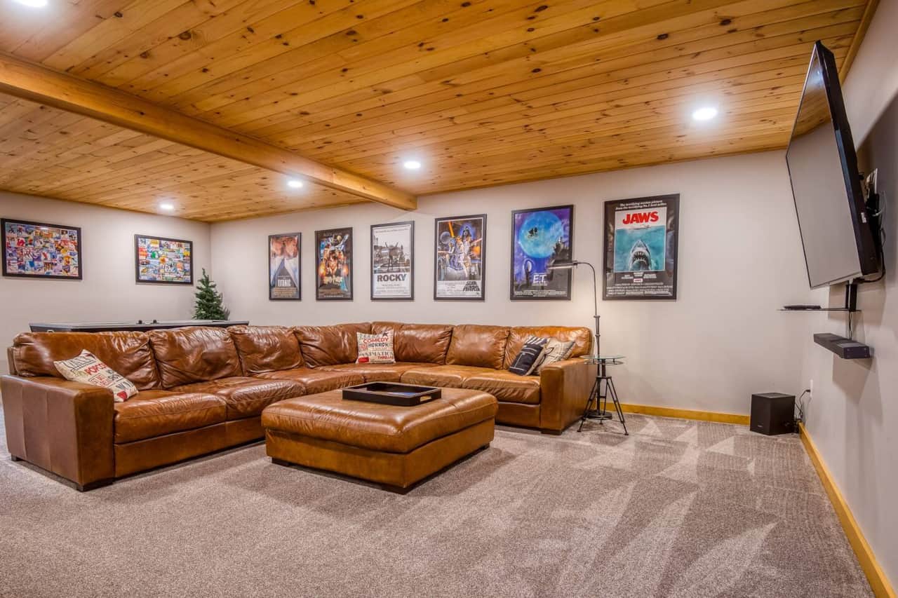 Lower level family room is THE place to be!
