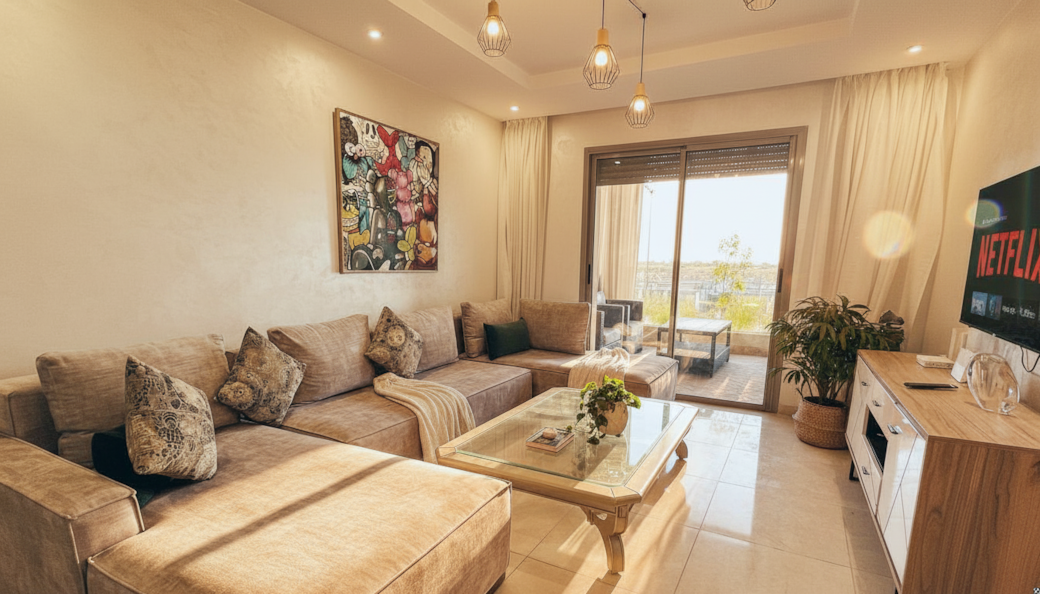 Contemporary Living Room with Balcony Contemporary Living Room with Balcony