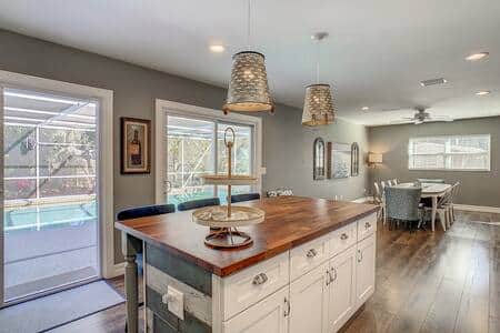 Sliding doors open right up to your private pool!