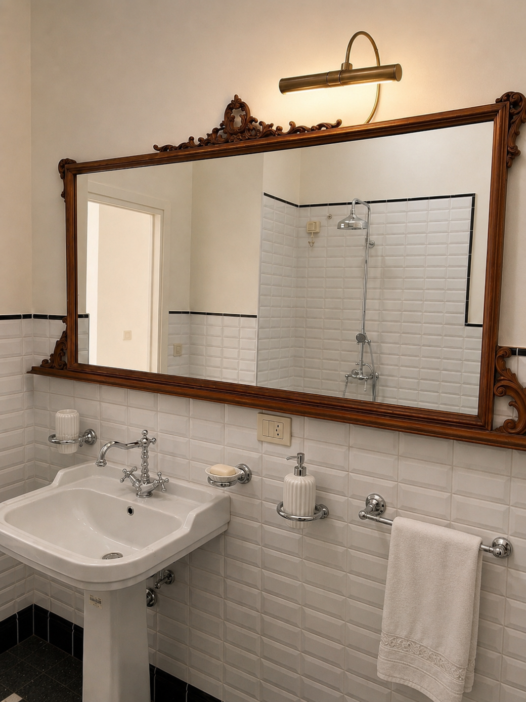 Bagno accessibile, doccia filo pavimento Bagno accessibile, doccia filo pavimento