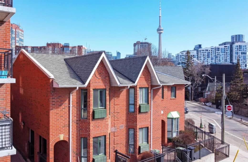 Private King West stacked townhome exterior Private King West stacked townhome exterior