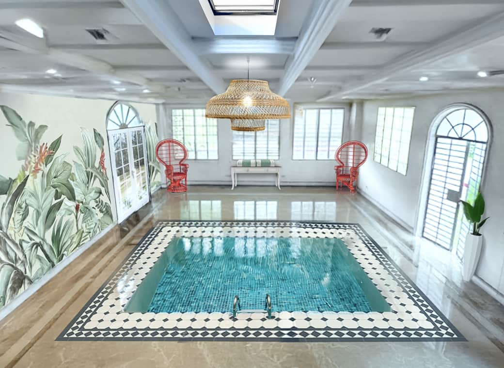 Our indoor pool is a small plunge pool perfect for parties of 30 or less