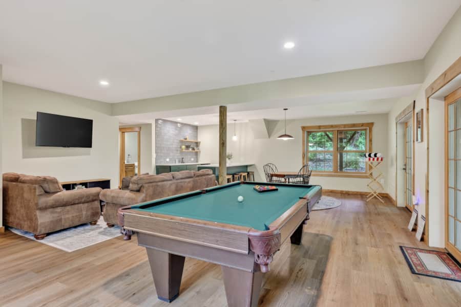 Game room with pool table