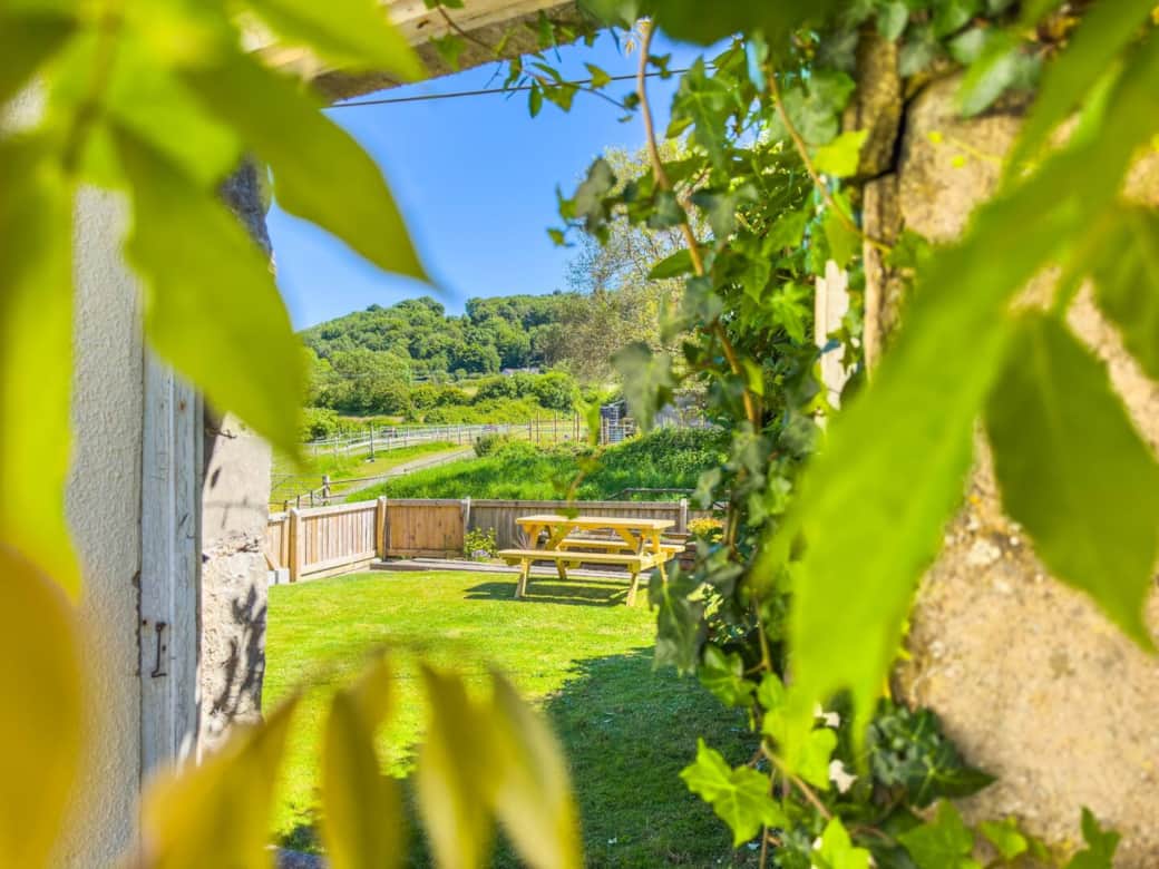 Enclosed garden over looking Worlebury hill side