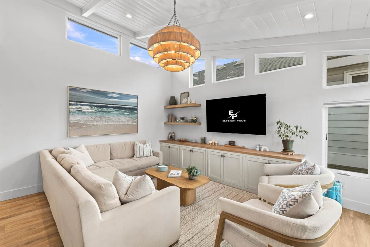 Bright & Stylish Living Room with Smart TV