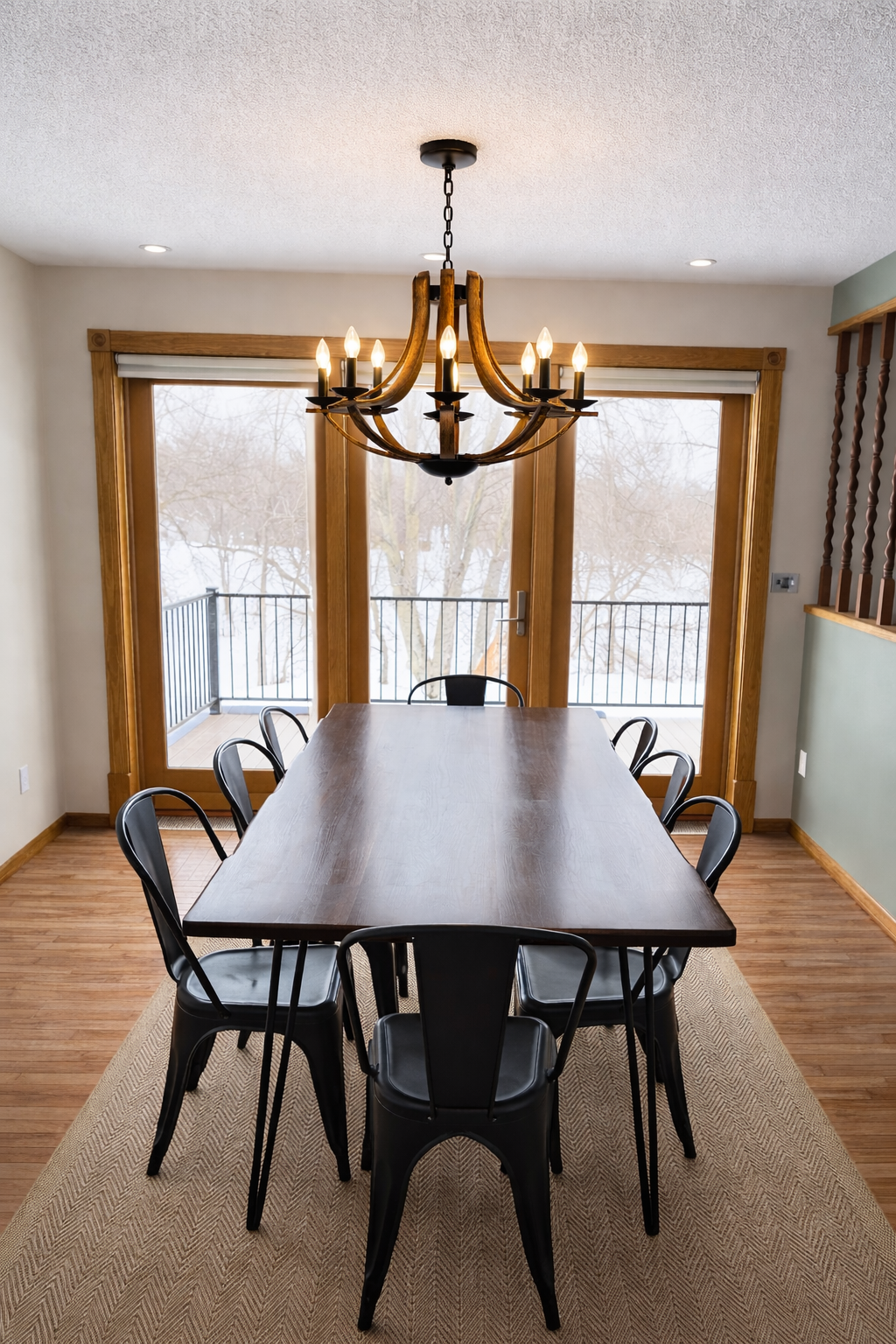 Dining area with easy access to outdoor deck. Dining area with easy access to outdoor deck.