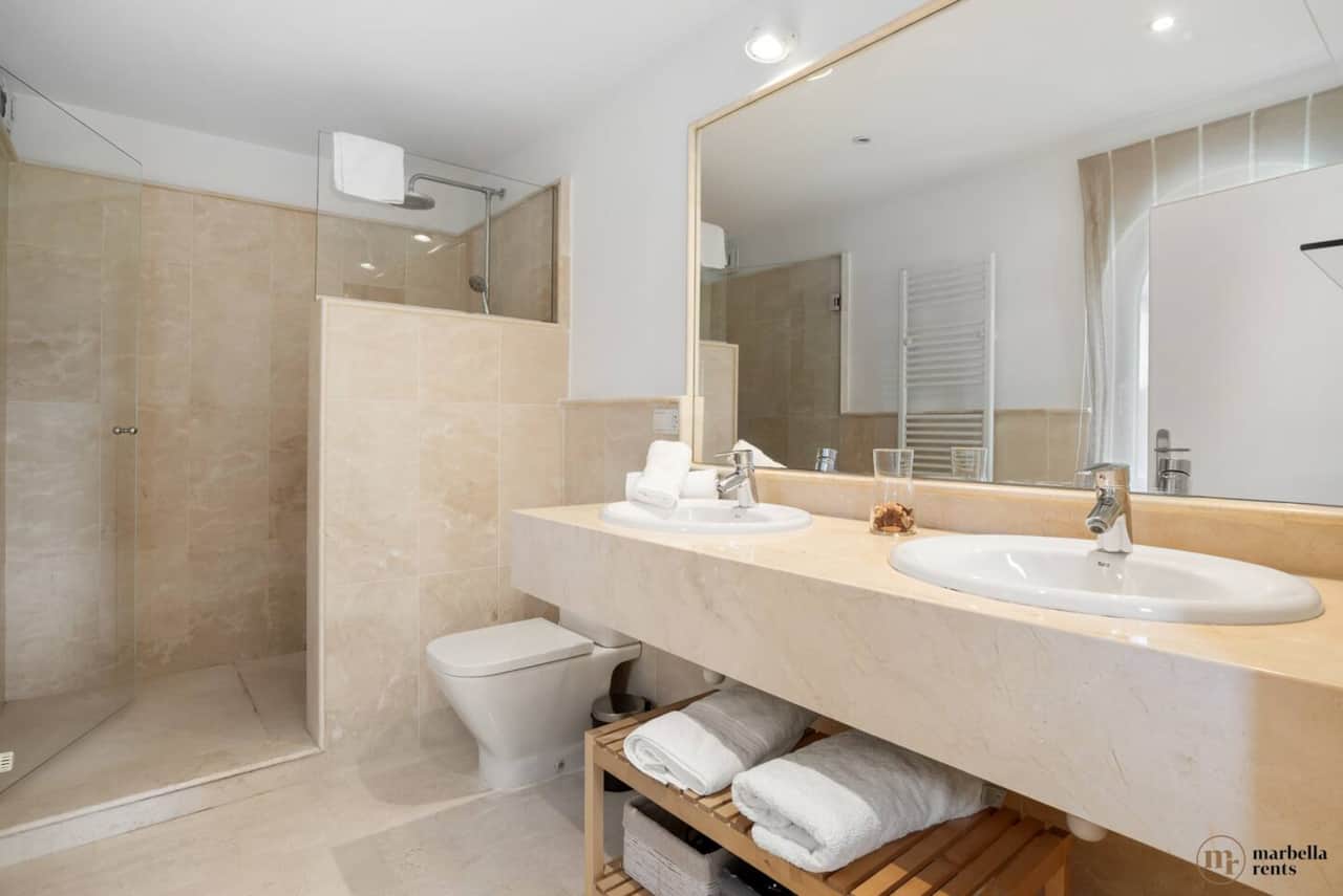 Modern bathrooms.