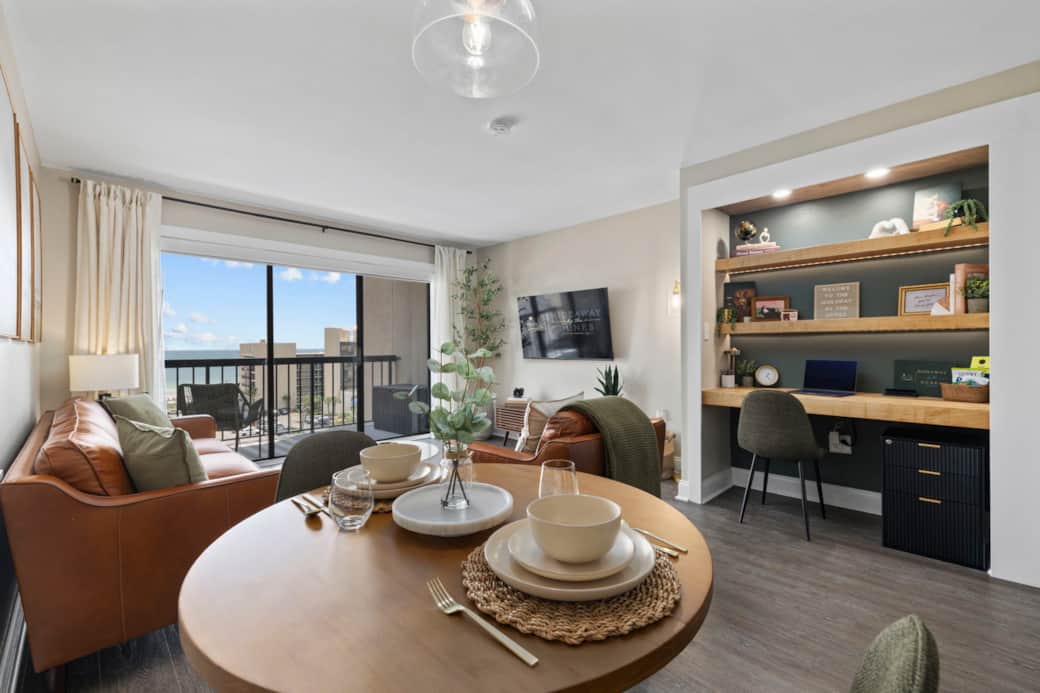 Bright Coastal Living & Dining Space