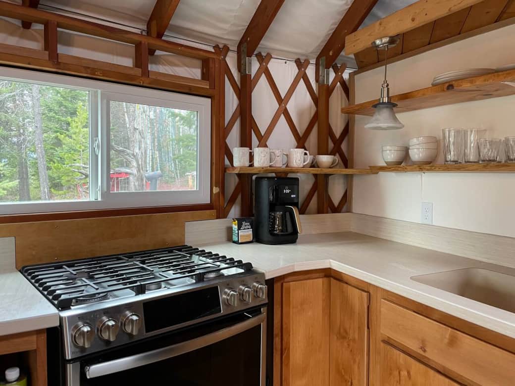 Gas range and traditional coffee pot