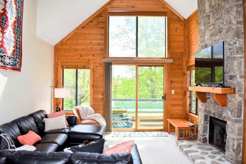 Living room on a sunny day.