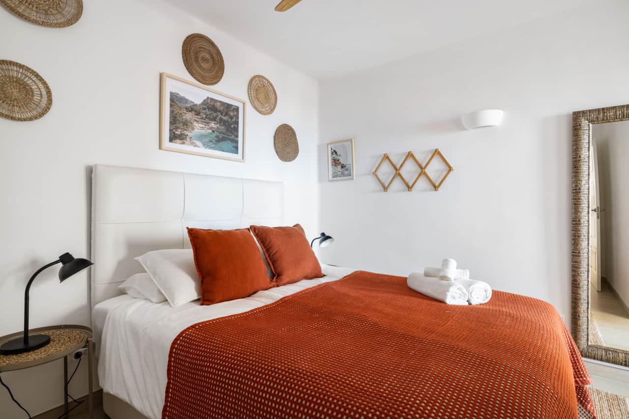 Bedroom 1 with double bed and AC.