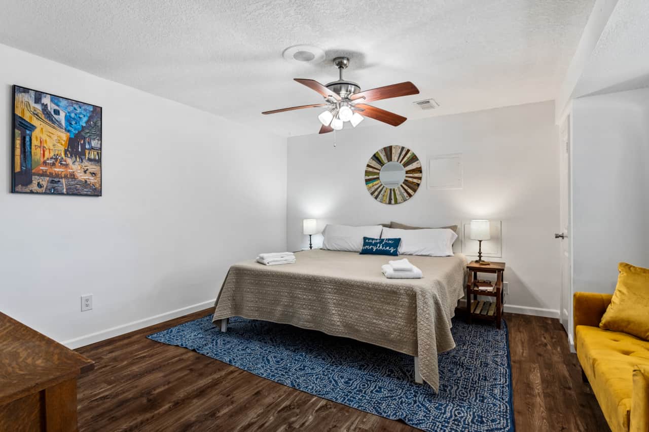 The 3rd Bedroom is huge! (There's an air mattress in closet if you have Littles rooming with you.