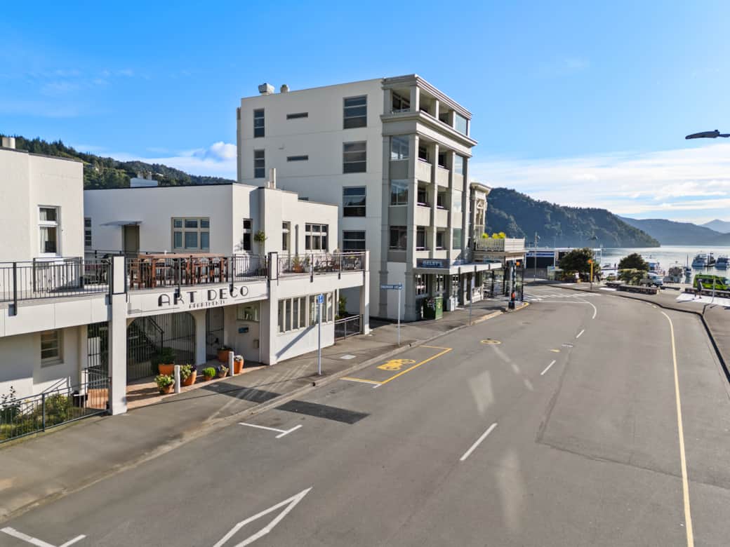 Furnished with bistro seating, you have an expansive private deck (left) in the heart of Picton.