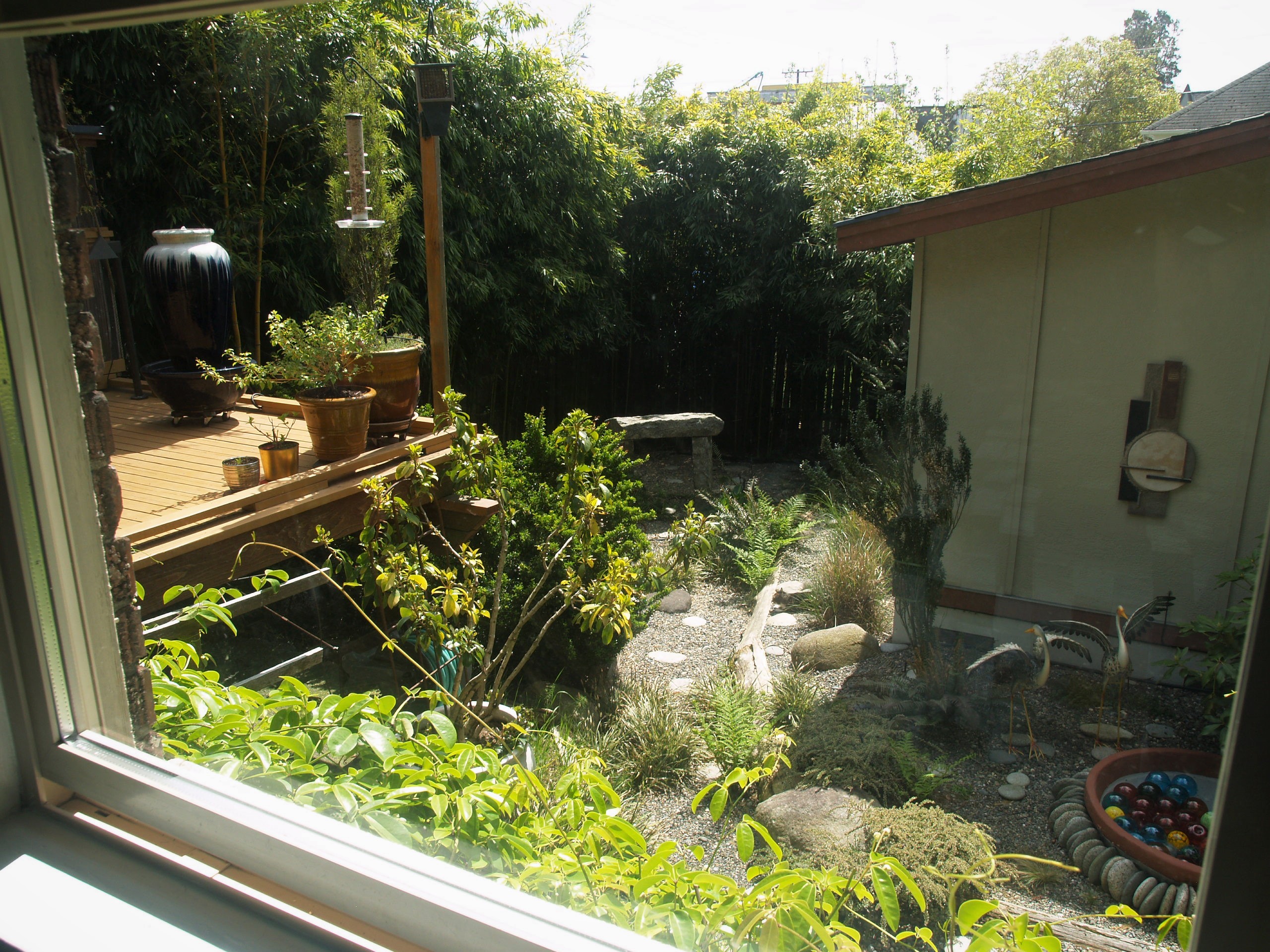 Looking south at the main bedroom window.