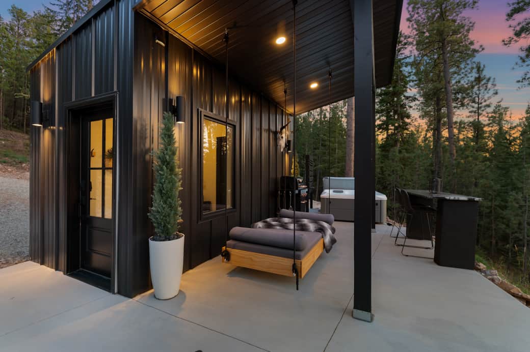 Shed with covered patio