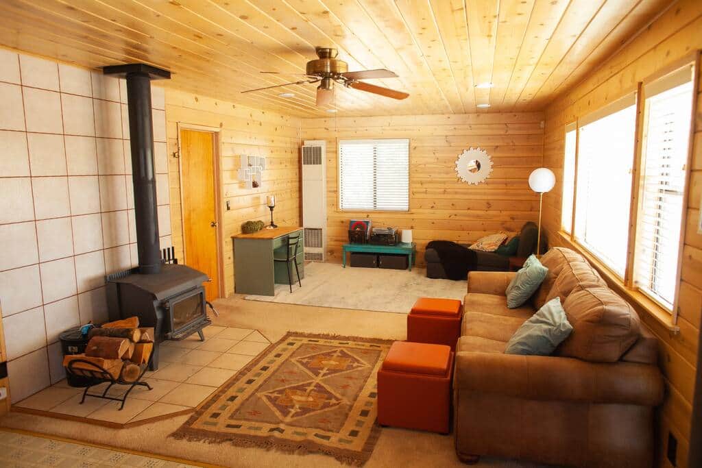 Cozy living room with wood-burning stove. Cozy living room with wood-burning stove.