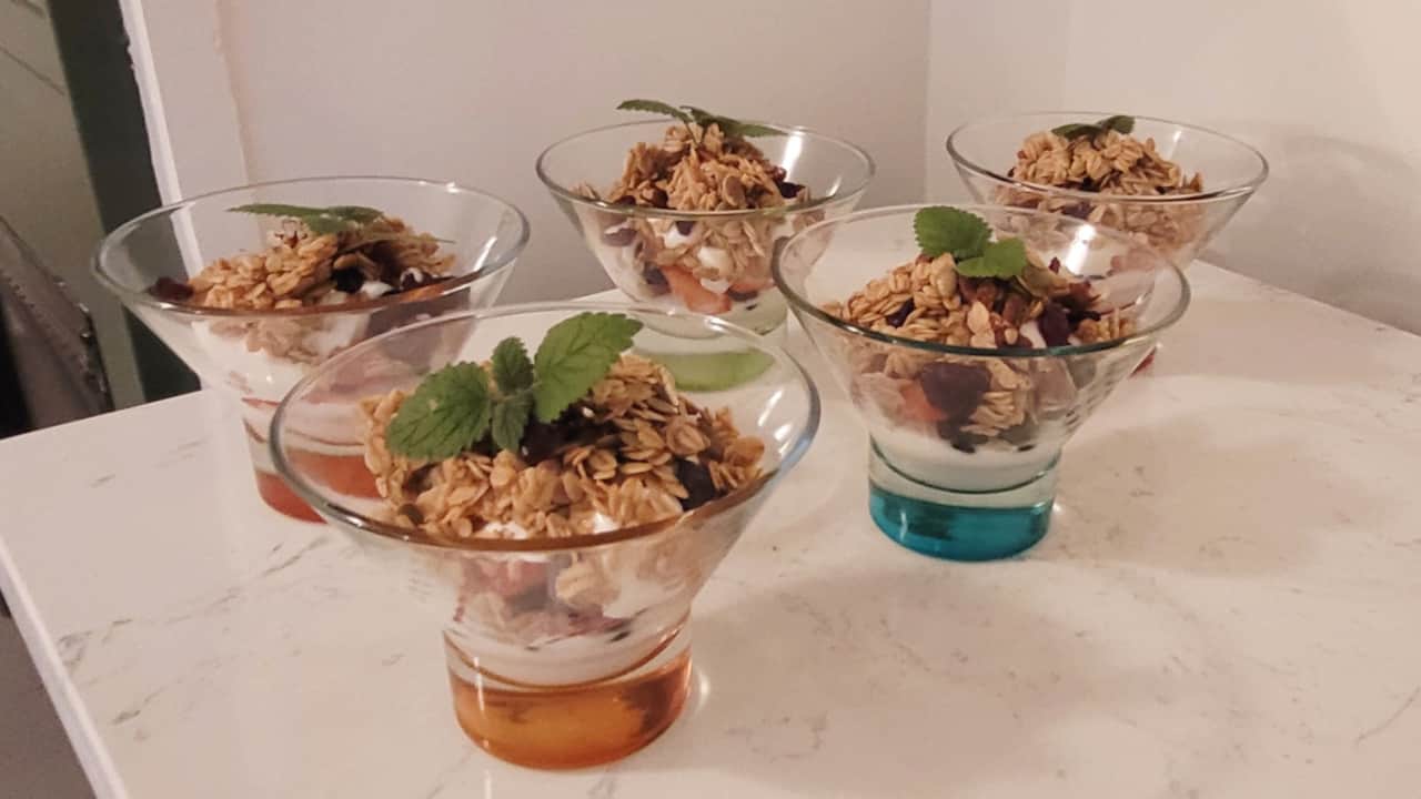 Maple Yogurt Parfait with Berries and Housemade Granola 