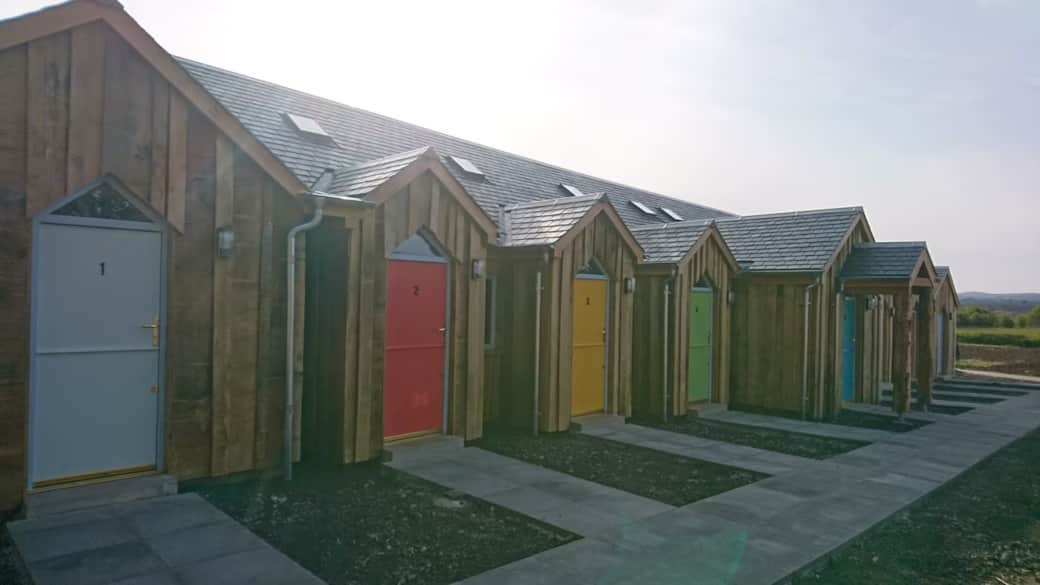Shed number 5, in the middle of the row, is step free