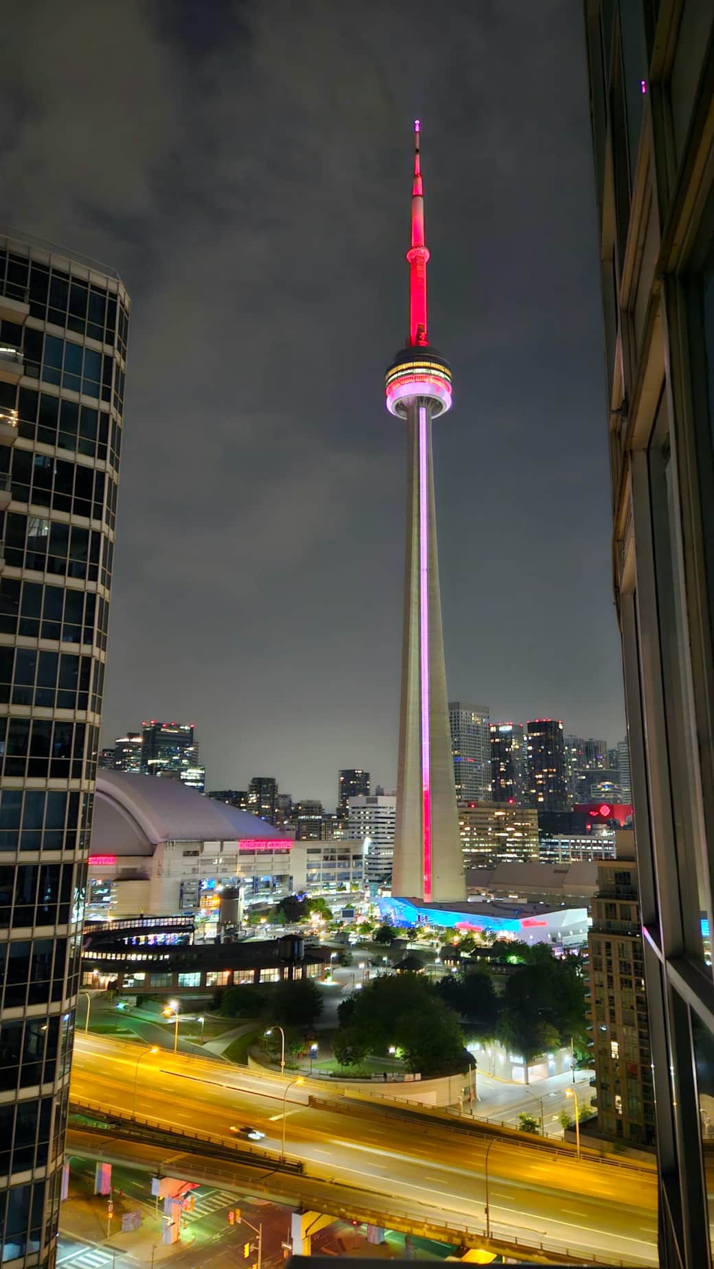 Night vision of CN Tower from the balcony Night vision of CN Tower from the balcony